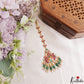 Trendy Peacock Motifs Jadau Maang Tikka With Green Bead Drops MT394