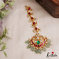 Classic Teardrop Motifs Kemp Maang Tikka With Green Bead Drops MT373 (Available In 2 Colors)
