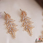 Sparkling Leaf Motifs Diamond-Finish Gold-Tone Necklace NC3240
