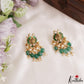 Gorgeous Antique Lakshmi Motifs Polki Jadau Pendant Set With Green Bead Drops PS307 (Available In 3 Colors)