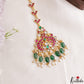 Trendy Peacock Motifs Jadau Maang Tikka With Green Bead Drops MT394