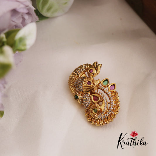 Classic Peacock Motifs Saree Pin SP43