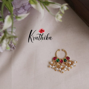 Elegant Guttapusalu Jadau Septum Nose Ring - No Piercing Required N32