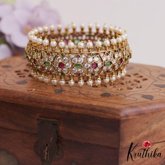 Stuuning Floral Kemp Openable Single Kada Bangles B468