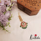 Beautiful Floral Motifs Jadau Maang Tikka With Green Bead Drops MT384