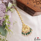 Trendy Peacock Motifs Jadau Maang Tikka With Green Bead Drops MT394