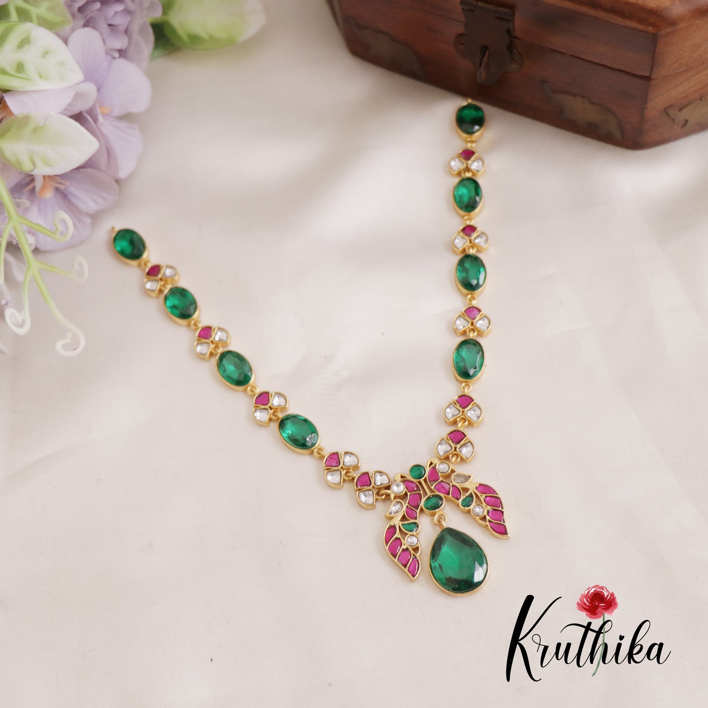 Beautiful Trendy Peacock Motifs Jadau Necklace NC2594