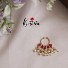 Elegant Guttapusalu Jadau Septum Nose Ring - No Piercing Required N32