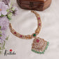 Stunning Teardrop Elephant With Pastel Green Beads Jadau hasli Necklace NC2542