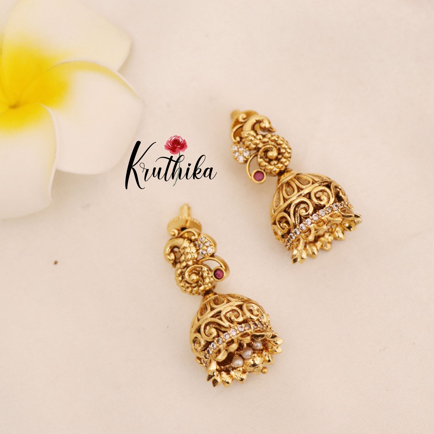 Lakshmi Devi peacock pipe necklace set NC808