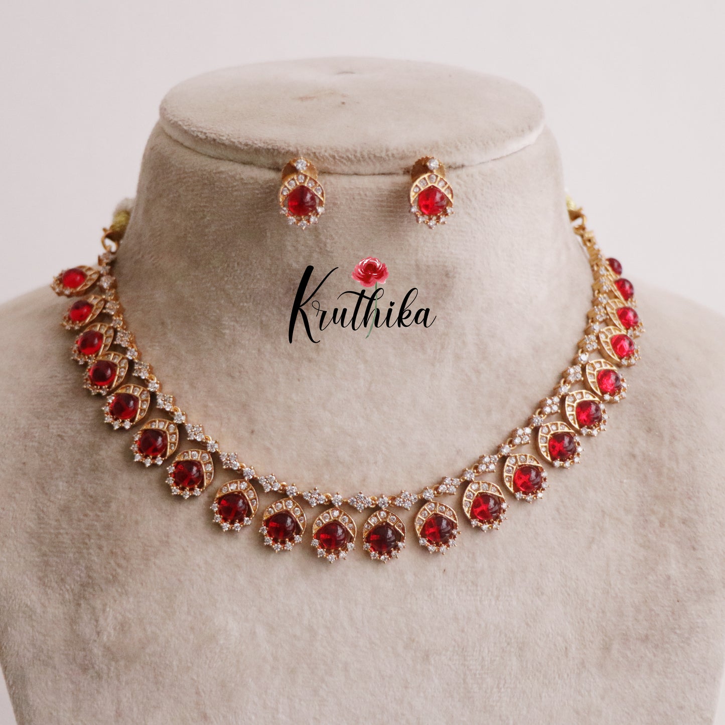 Simple AD Stone Pendant Drops Necklace NC2208 (Available in 3 Colours)