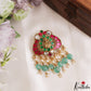 Gorgeous Antique Lakshmi Motifs Polki Jadau Pendant Set With Green Bead Drops PS307 (Available In 3 Colors)
