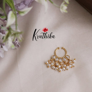 Elegant Guttapusalu Jadau Septum Nose Ring - No Piercing Required N32