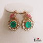 Gorgeous Parrot Motif Polki Victorian Stud Earrings E1099 (Available In 5 Colors)