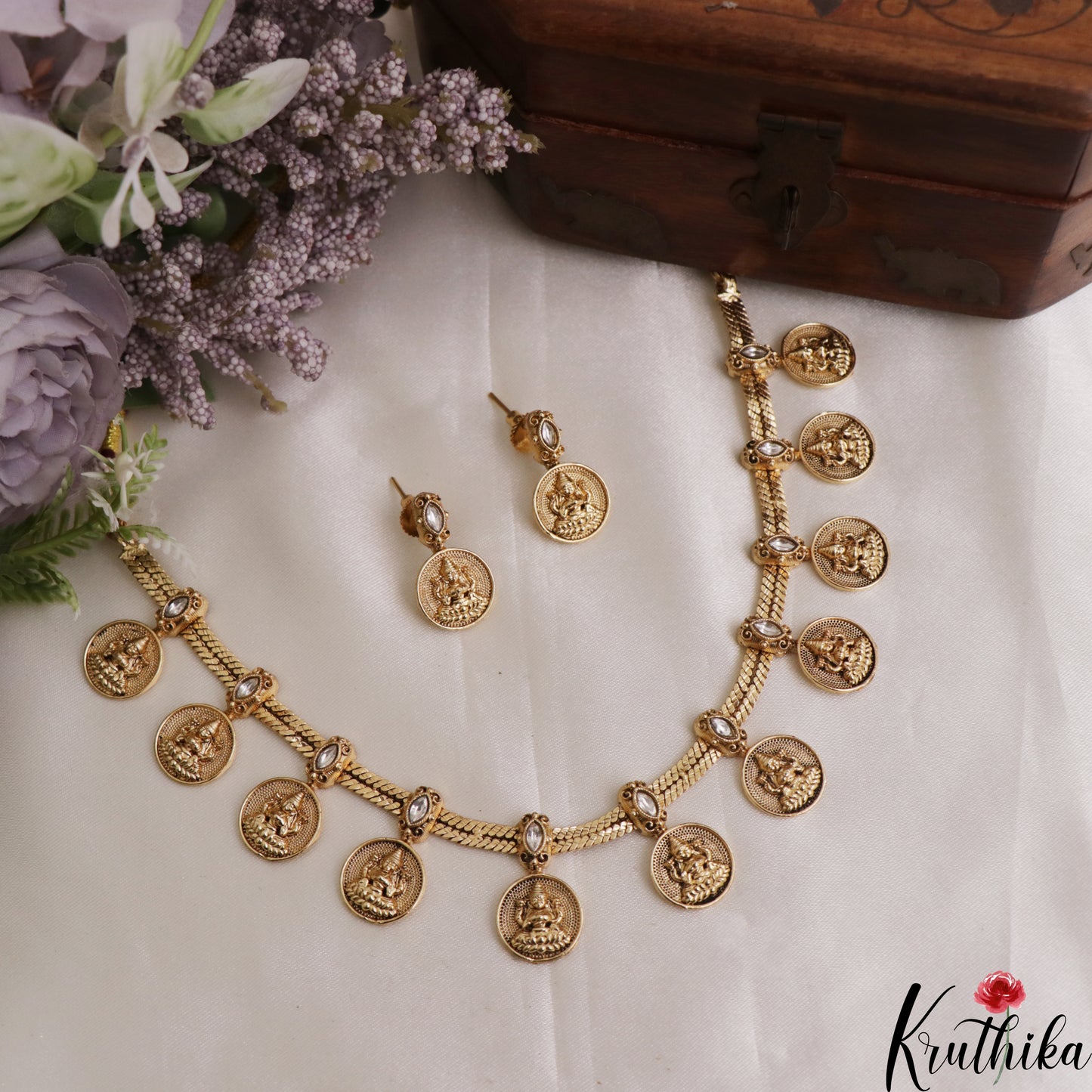 Traditional Lakshmi Coin Choker NC2588 (Available In 2 Colors)