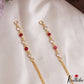 Simple Gold-Tone CZ Earchains EC224 (Available In 3 Colors)