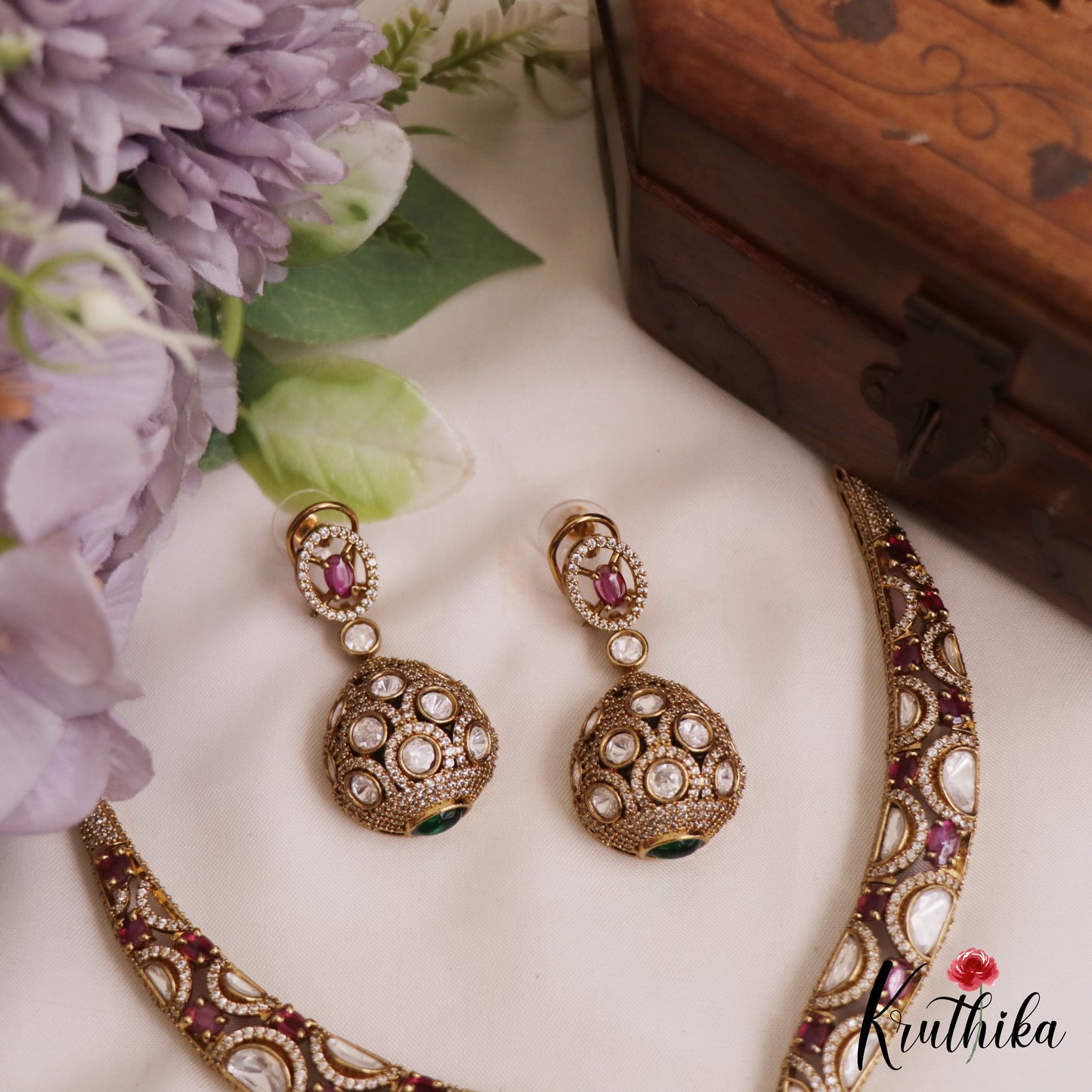 Gorgeous AD Geometric Motifs Moissanite Necklace NC2783 (Available In 3 Colors)