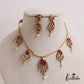 Sparkling AD Teardrop Motifs Victorian Necklace NC2654 (Available in 3 Colours)