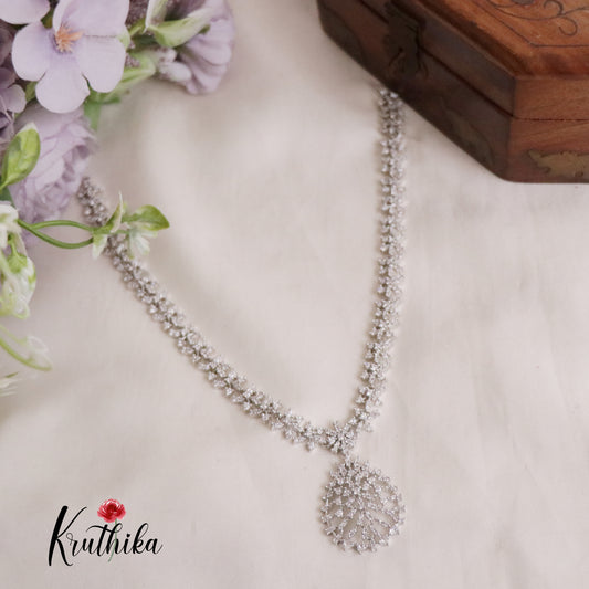 Simple Trendy Floral Teardrop Necklace NC2619