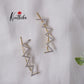 Trendy Dainty AD Stones Gold Finish Ear Climbers / Ear cuffs E476