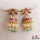 Stunning Peacock Motifs Jadau Jhumkas With Pearl Bead Drops E1187