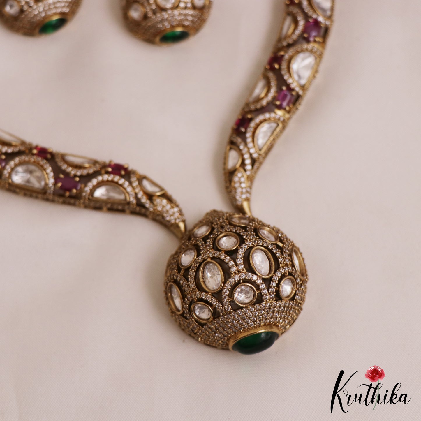 Gorgeous AD Geometric Motifs Moissanite Necklace NC2783 (Available In 3 Colors)