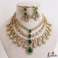 Sparkling Teardrop Motifs Multi Layered CZ Victorian Necklace NC3274 (Available In 5 Colors)