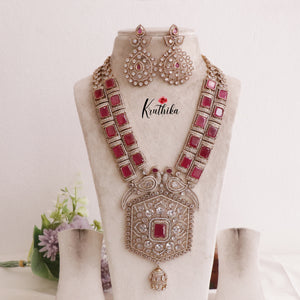 Grand AD Moissanite Peacock Haaram LH1888 (Available in 6 Colours)