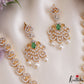 Elegant Floral Motifs CZ Victorian Necklace With Pearl Drops NC3264 (Available In 2 Colors)