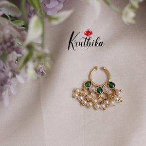 Elegant Guttapusalu Jadau Septum Nose Ring - No Piercing Required N32