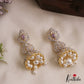 Classic Mango Motifs AD Jhumkas With Pearl Drops E1096  (Available In 3 Colors)