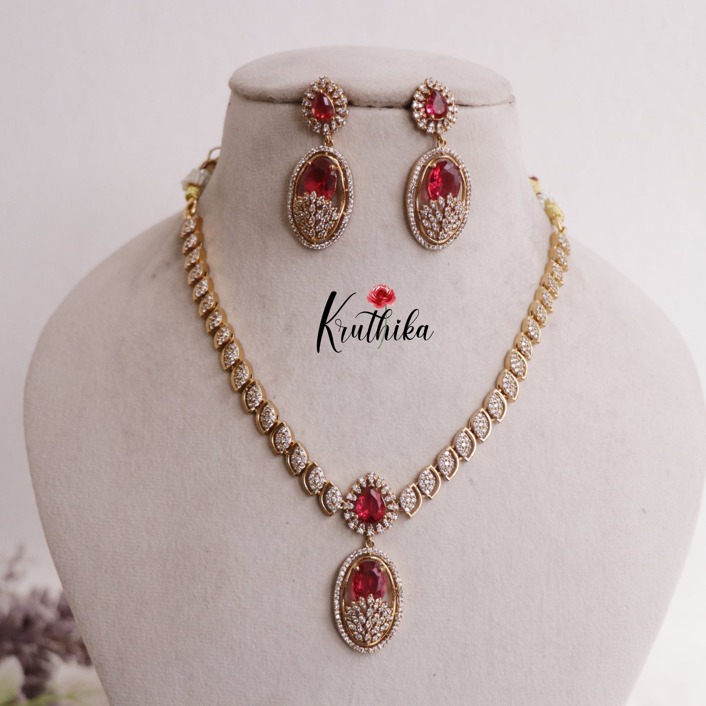 Gergous CZ Multi Stone Pearl Shape Pendant Necklace NC2129 Available in 3 Colors)