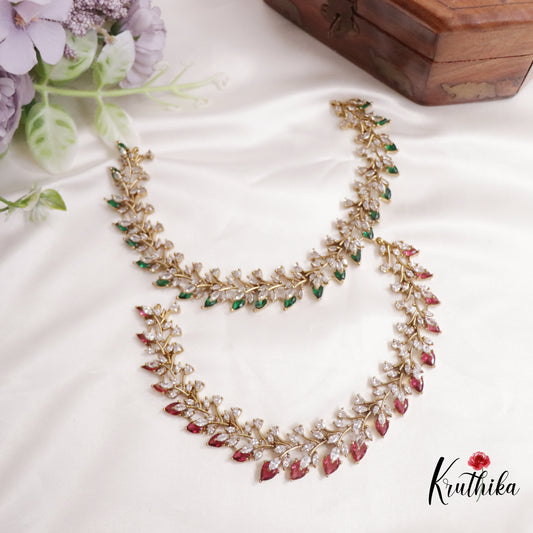 Beautiful AD Leaf Motif Necklace NC2228 (Available in 2 Colours)