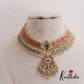 Premium Peacock Guttapoosalu Jadau Necklace With Pastel Green Beads NC2595