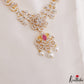 Elegant Floral Motifs CZ Victorian Necklace With Pearl Drops NC3264 (Available In 2 Colors)