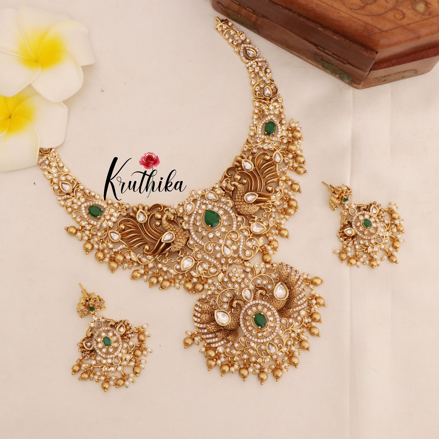 Pre order booking-Grand AD Peacock Emerald Necklace NC1781- 25 to 30 days pre order