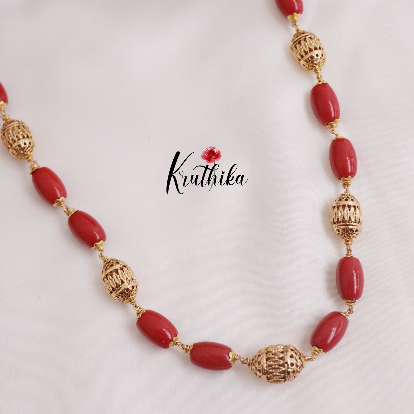 Simple Coral Mala Necklace NC2255