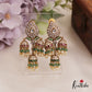 Stunning AD Mango Motifs Jadau Jhumka With Bead Drops E993 (Available In 2 Colors)