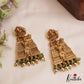 Gorgeous Goddess Meenakshi Gopuram Jhumkas With Bead Drops E1057 (Available in 2 Colors)