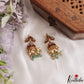 Stunning Peacock Motifs Jadau Jhumkas With Pearl Bead Drops E1187