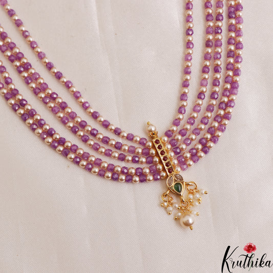 Beautiful Teardrop Motifs Multi Layer Pearl Bead Haaram LH2132 (Available In 9 Colors)