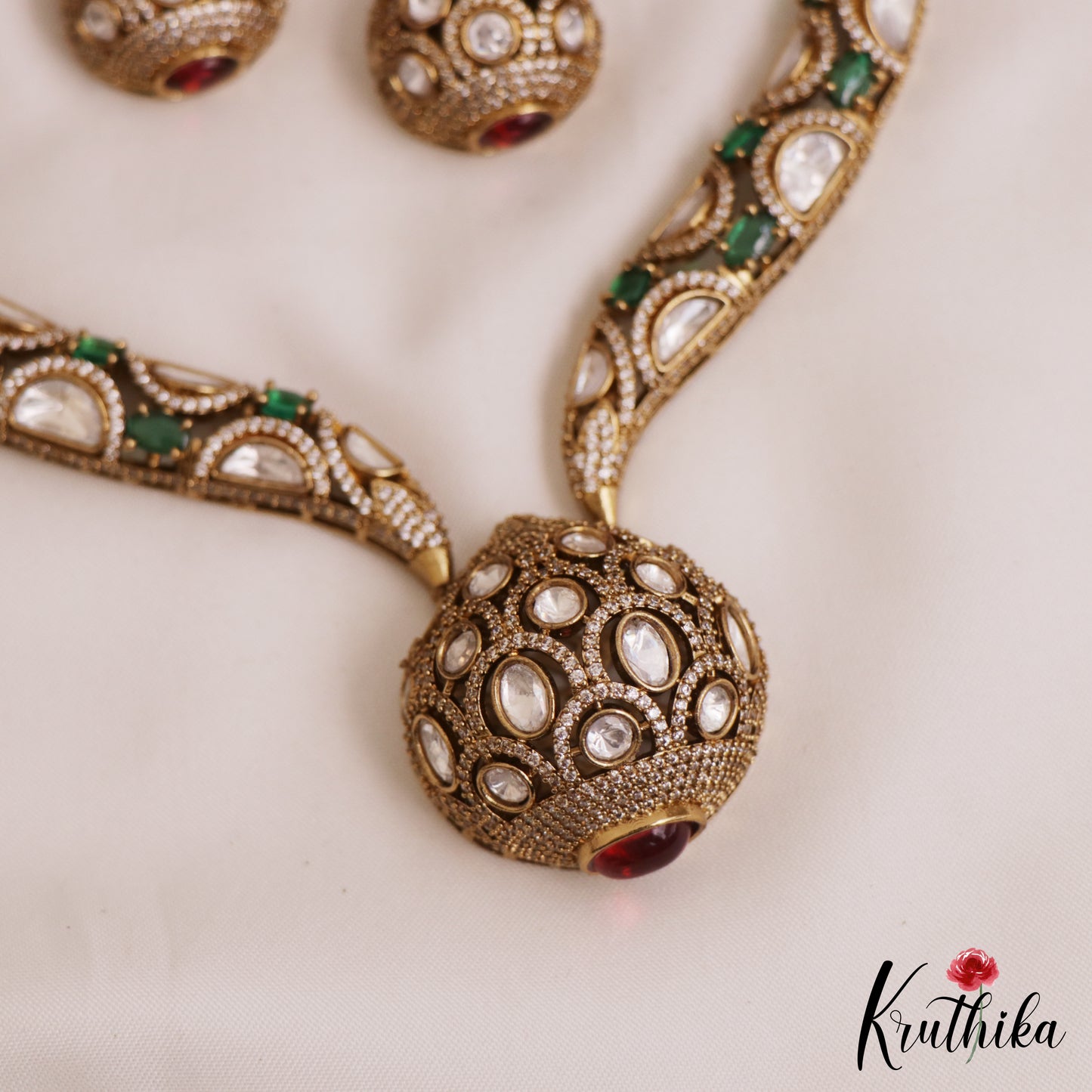 Gorgeous AD Geometric Motifs Moissanite Necklace NC2783 (Available In 3 Colors)