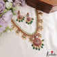 Stunning Kemp Floral Peacock Motifs Guttapoosalu Necklace With Green Bead Drops NC3219