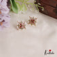 Elegant AD Stone Floral Square Pearl Earrings E794