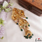 Beautiful Antique Lakshmi Motifs Jada billa With Green Bead Drops J431