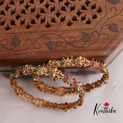 Beautiful AD Lakshmi Victorian Bangles B287 (Set of 2 Bangles)