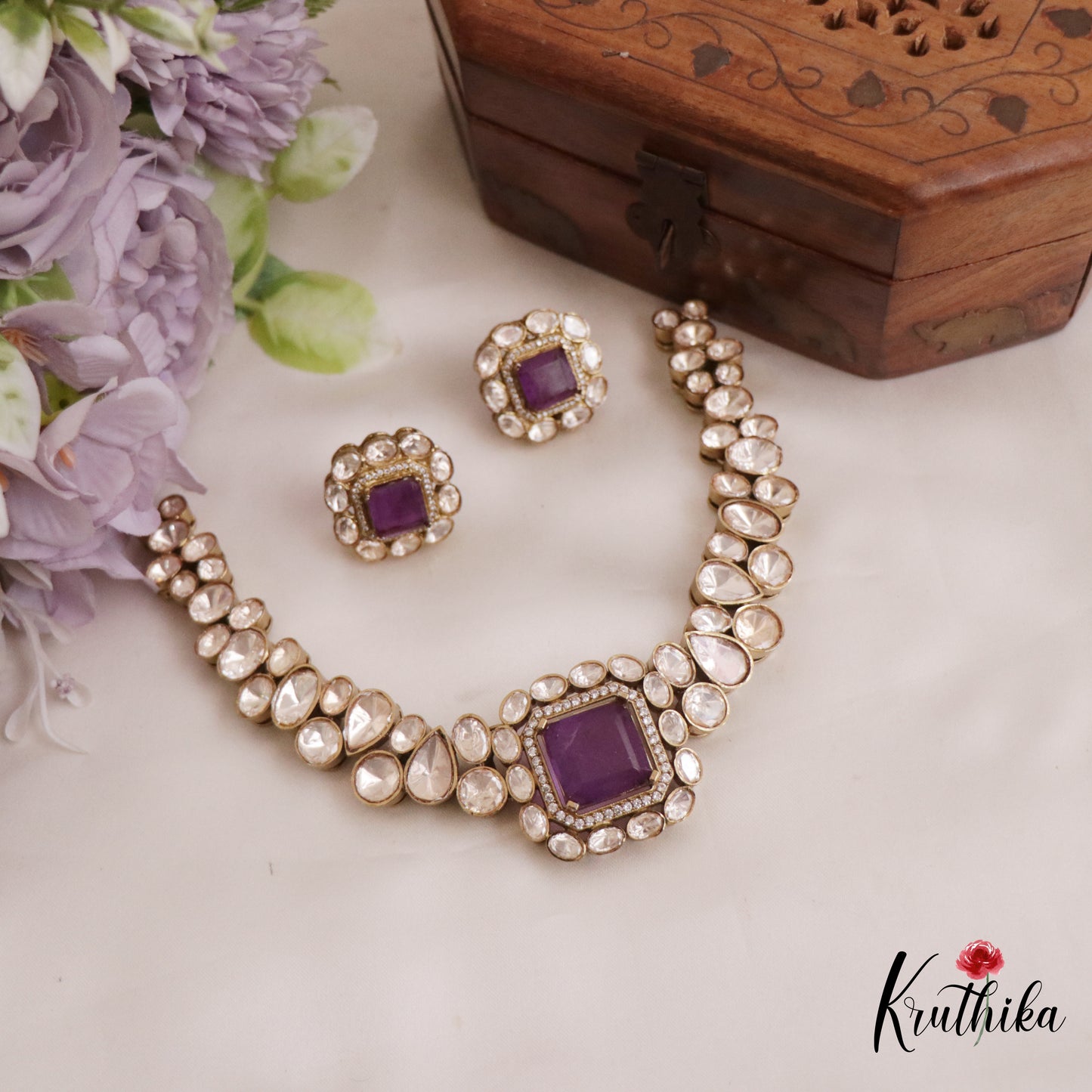 Elegant Mossanaite Choker NC2686 (Available In 4 Colors)