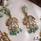 Stunning CZ Victorian Statement Haaram With Green Bead Drops LH2218 (Available In 3 Colors)