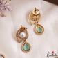 Elegant Pearl Leaf Motifs CZ Victorian Necklace NC3154 (Available In 6 Colors)