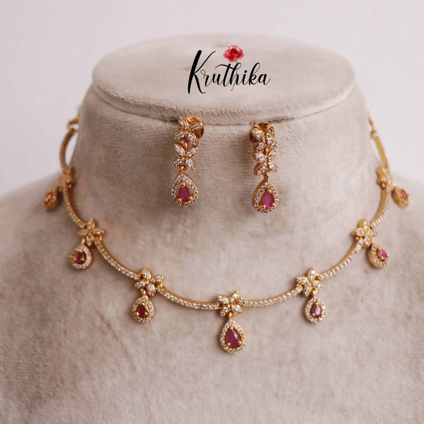 Simple AD Ruby Pendant Drops NC2219 (Available in 2 Colors)